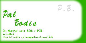 pal bodis business card